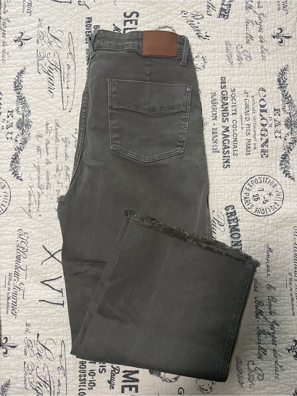 Judy Blue Olive-Grey High-Rise Wide Leg Jeans